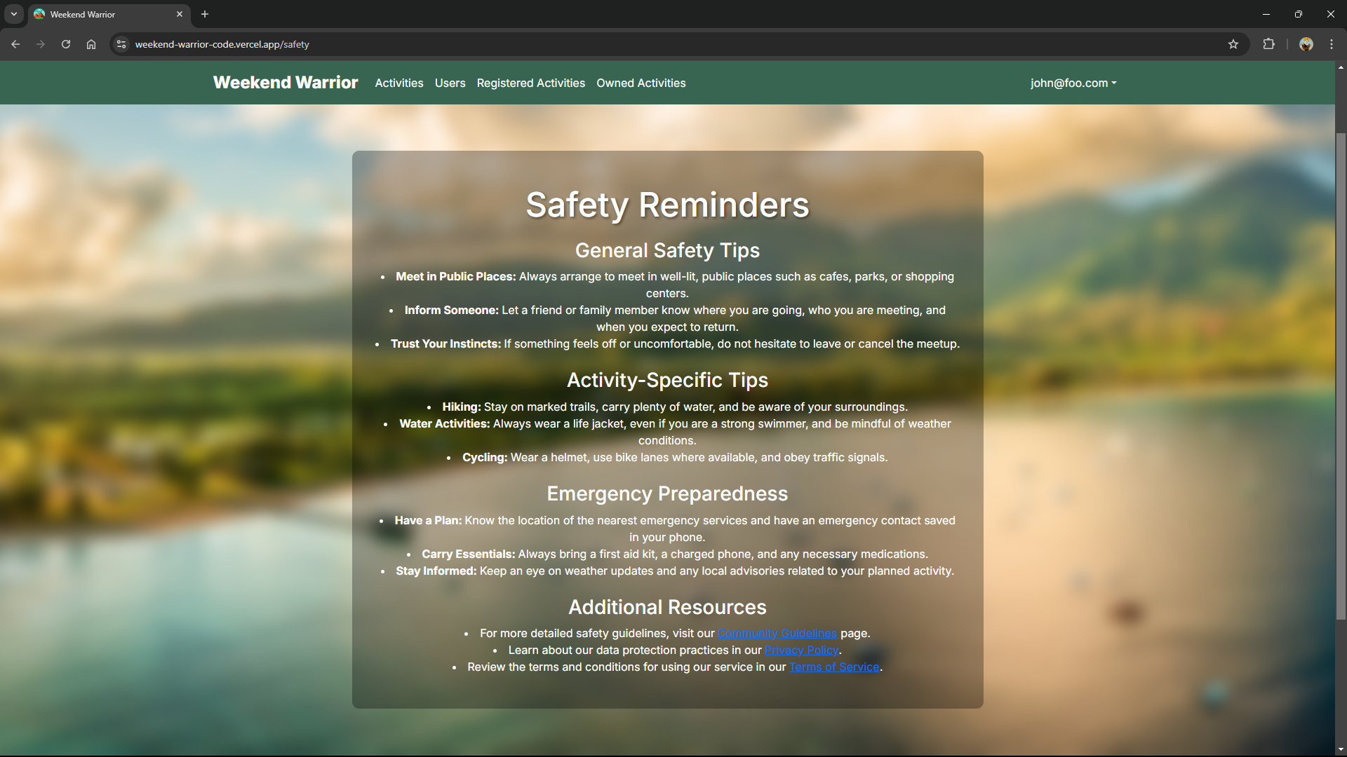 Admin Page Screenshot 1